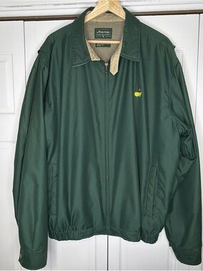 Vintage Master’s Collection Green Green Windbreaker Jacket Size XL Lined Golf